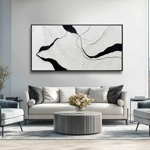 Framed Abstract Oil Painting Wall Art Canvas Decor Living Room 24x48