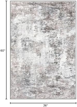 Lansny Modern Abstract Small Area Rug Indoor 3x5 Washable Rug Non-Slip