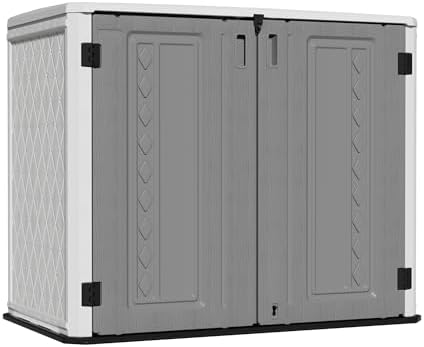 Mrosaa Outdoor Storage Shed Waterproof, Horizontal Outdoor Storage