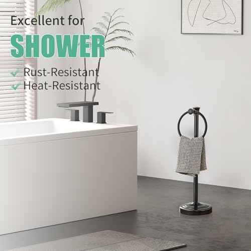 Hoimpro Hand Towel Holder Stand Free Standing Towel Bar Oil Rubbed Bronze