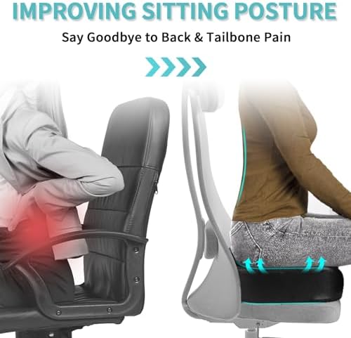 Luxury Seat Cushion, 4 Inch Extra Thick Memory Foam for Pressure