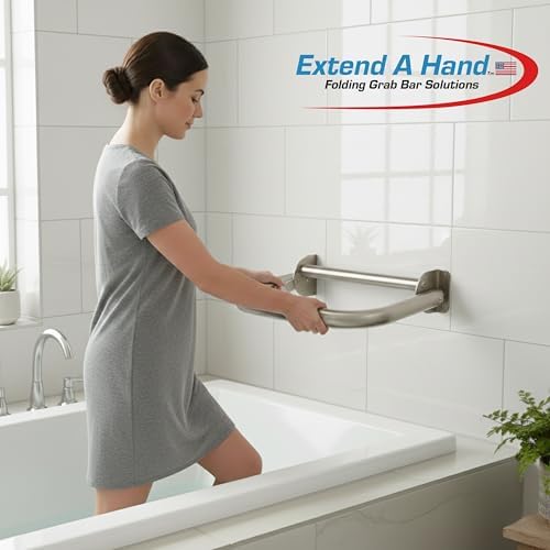 Extend-A-Hand Folding Grab Bar Extension 16" | Heavy-Duty Stainless