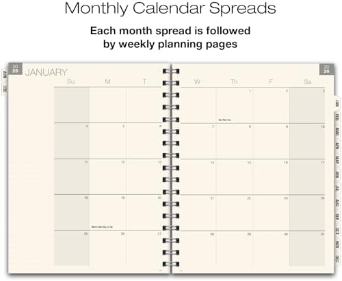 ESSENTIAL 2026 Monthly & Weekly Planner with Tabs, 8.5"x11": 14 Months