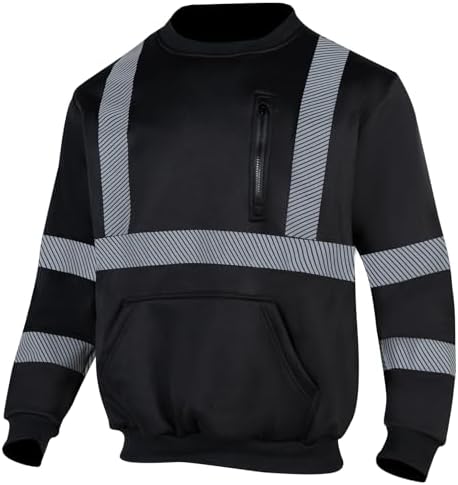 VENDACE Hi Vis Safety Sweatshirts for Men Reflective ANSI Class 3 High
