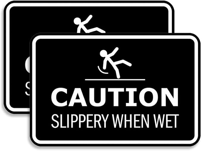 Signs ByLITA Classic Framed Caution: Slippery When Wet Door or Wall Sign Easy by SignsByLITA