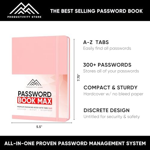 PRODUCTIVITY STORE Best Password Book With Alphabetical Tabs
