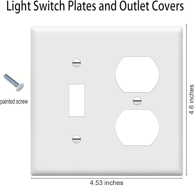 Duplex Outlet/Toggle Light Switch Wall Plates 2-Gang Switch Outlet Electrical - Image 2