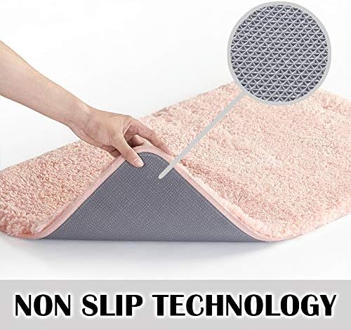 Suchtale Large Shaggy Bathroom Rug, 24x60 Inch Blush, Extra Soft &