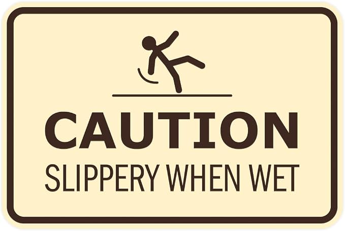 Signs ByLITA Classic Framed Caution: Slippery When Wet Door or Wall Sign Easy by SignsByLITA