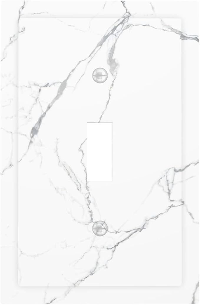 Luxurious White Marble Abstract Print Decorative Light Switch Cover 1 Gang by Unknown