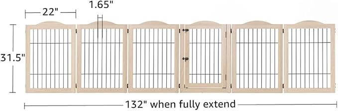 unipaws 132" Extra Wide Dog Gate and Pet Playpen, Free Standing Tall Fence - Image 7