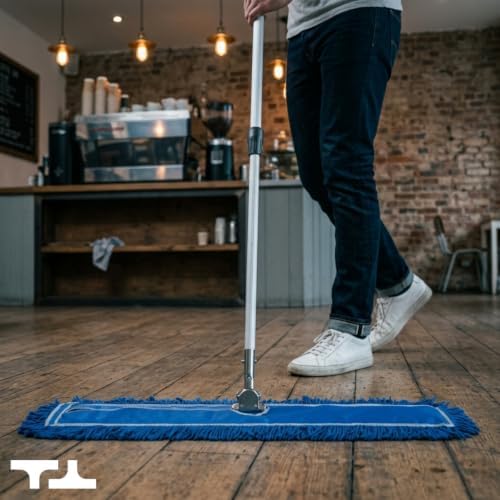 24 Inch Blue Commercial Dust Mop & Floor Sweeper with Extendable