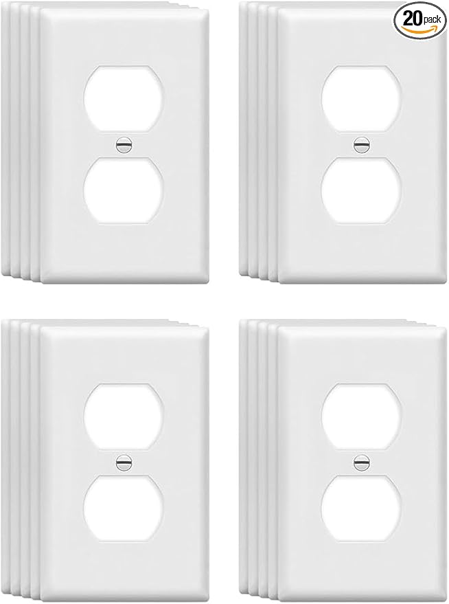Mid-Size Duplex Outlet Cover Wall Plates 1-Gang 4.89" x 3.12" Switch Outlet by Unknown