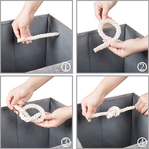 PRANDOM Large Foldable Cube Storage Bins 11x11 inch [4-Pack] Fabric