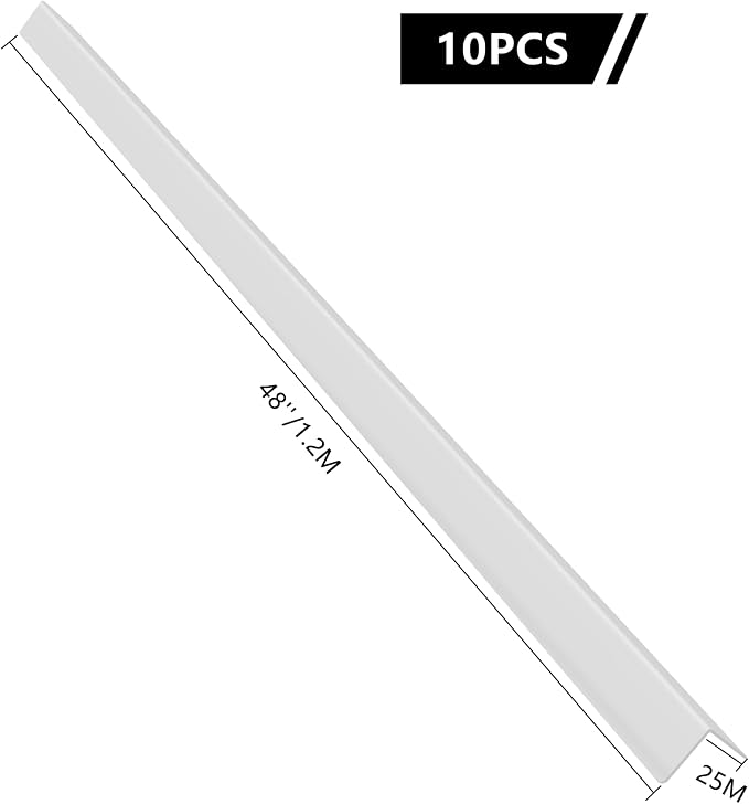 10pcs 48"L*0.98"W Aluminum Self-Adhesive Wall Corner Protectors, Wall Furniture - Image 4