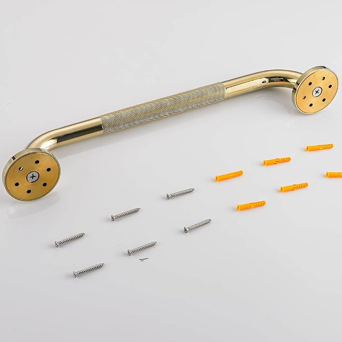 Textured Shower Grab Bar, 16-Inch Bathroom Support Rails, Stylish Safety - Image 4