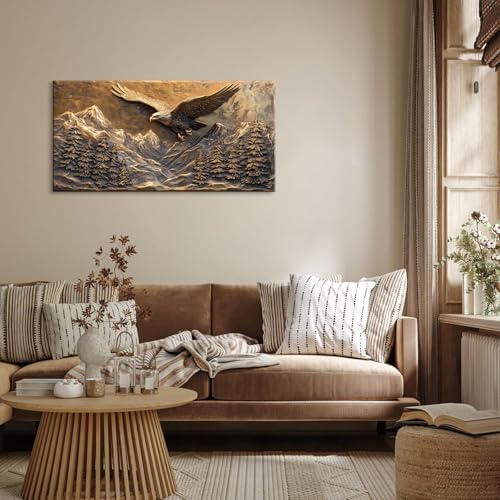 Brown Retro Country Eagle Wall Art for Bedroom Canvas Painting Prints