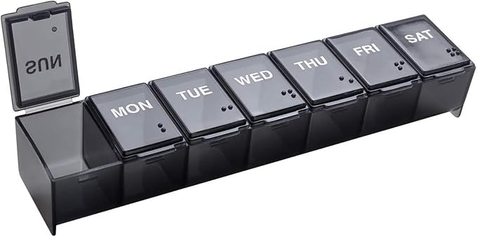 EZY DOSE Weekly Daily Pill Case, Medicine Planner, Vitamin Organizer, by EZYDOSE