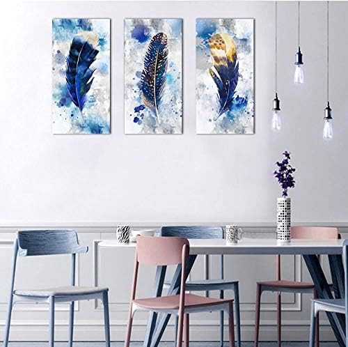 Pogusmavi Blue Canvas Wall Art for Living Room Large Modern Artwork