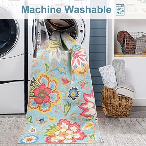 Beeiva Floral 2x3 Small Rugs for Entryway, Non Slip Colorful Door Rugs