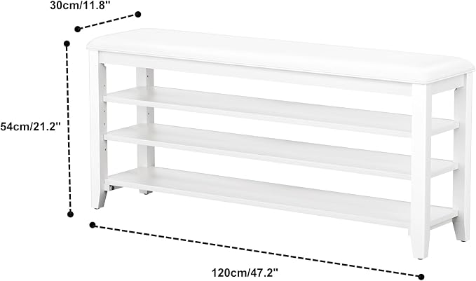 Shoe Bench Storage Rubberwood - Image 2