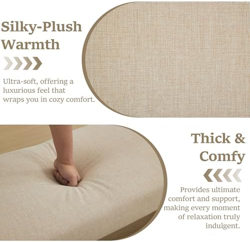 WUTUTUEE 43" Linen End of Bed Bench Upholstered Modern Bedroom Bench