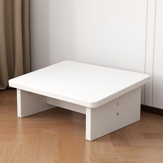 COHEALI Wooden Footrest Stool Warm White Multi-Functional Ergonomic Step Stool - Image 4