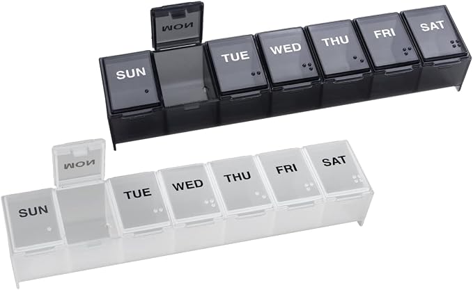 EZY DOSE Weekly Daily Pill Organizer, Vitamin Planner, and Medicine Container by EZYDOSE