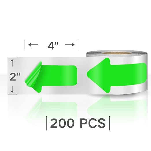 Arrow Floor Sticker Tape 2"×4" Arrow Floor Marking Sticker Sign 200 PCS Arrow - Image 6