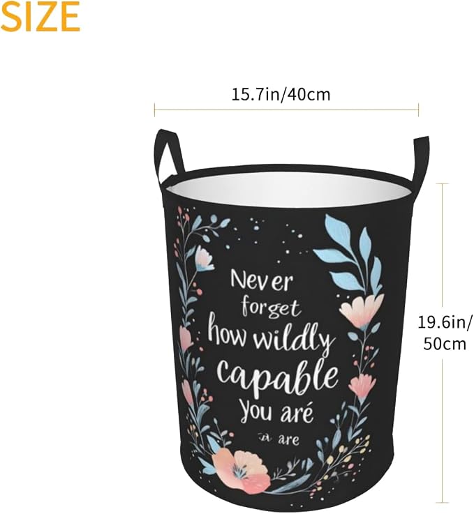 Laundry Basket Encourage Word Collapsible Large Capacity, 63l Dirty Clothes - Image 6
