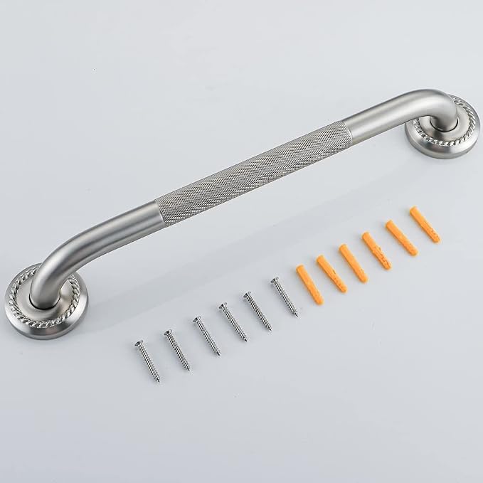 Anti Slip Shower Grab Bar, 24-Inch Toilet Textured Sturdy Hand Rail, Stylish - Image 5