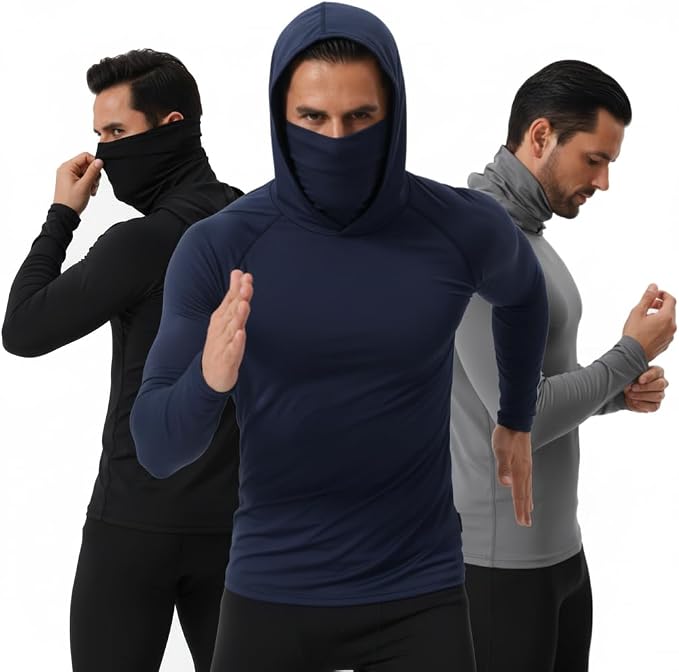 3-Pack Men's Compression Hoodie by Unknown