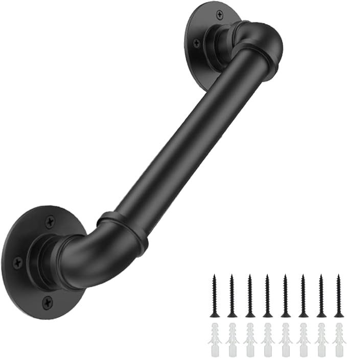 1FT Industrial Stair Railing Wall Mount Staircase Handrail φ1.3" Pipe Hand Rail by Groking