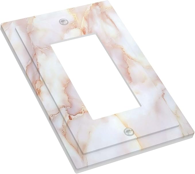Decorative Outlet Covers Pink Jade Marble Granite 1 Gang Single Rocker Light - Image 3