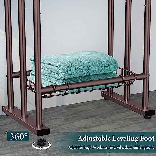 Kayfia 40'' Freestanding 3 Tier Alloy Steel Towel Rack with Storage Basket