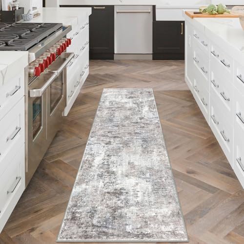 Lansny Abstract Runner Rug 2x6 Washable Runners for Hallways, Soft