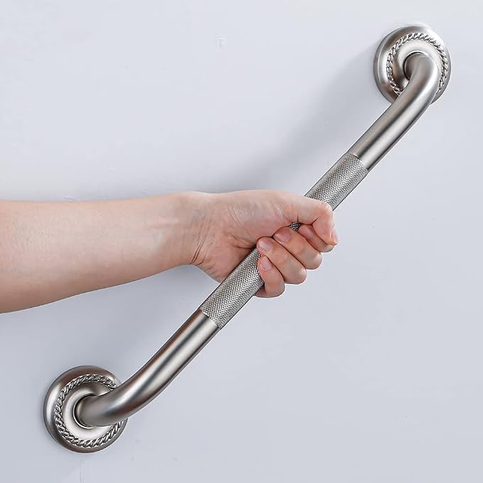Anti Slip Shower Grab Bar, 24-Inch Toilet Textured Sturdy Hand Rail, Stylish - Image 3