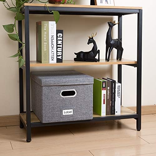 PRANDOM File Organizer Box - Set of 1 Collapsible Decorative Linen