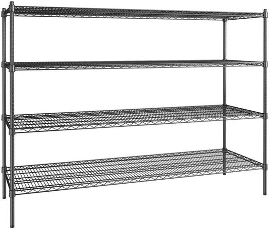 24" x 72" NSF Black Epoxy 4-Shelf Kit by Zedfire