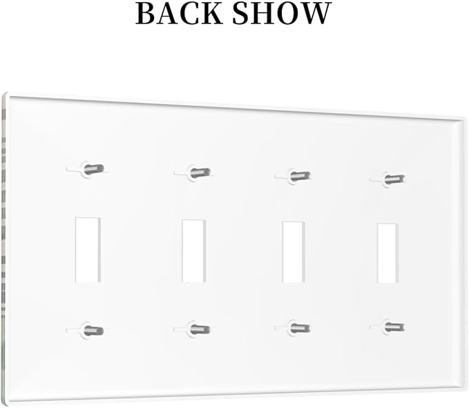 Light Switch Covers Boho Tropical Plant Floral Pattern Quad Toggle Electrical - Image 4