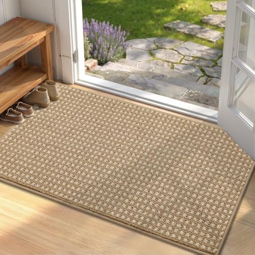 hicorfe Waffle Door Mat Indoor Entrance,32"x20" Non Slip Indoor