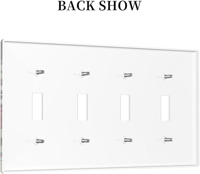 Light Switch Covers Talavera Tile Decal Quad Toggle Electrical Faceplate 4 Gang - Image 4
