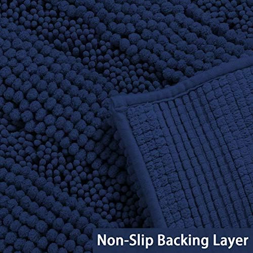 Turquoize Bath Rug Runner for Bathroom 59inx 20in Extra Large Navy Blue Striped - Image 4