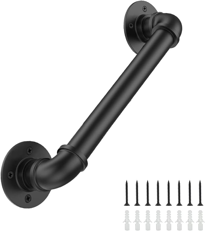 2FT Industrial Stair Railing Wall Mount Staircase Handrail φ1.3 Pipe Hand Rail by Groking