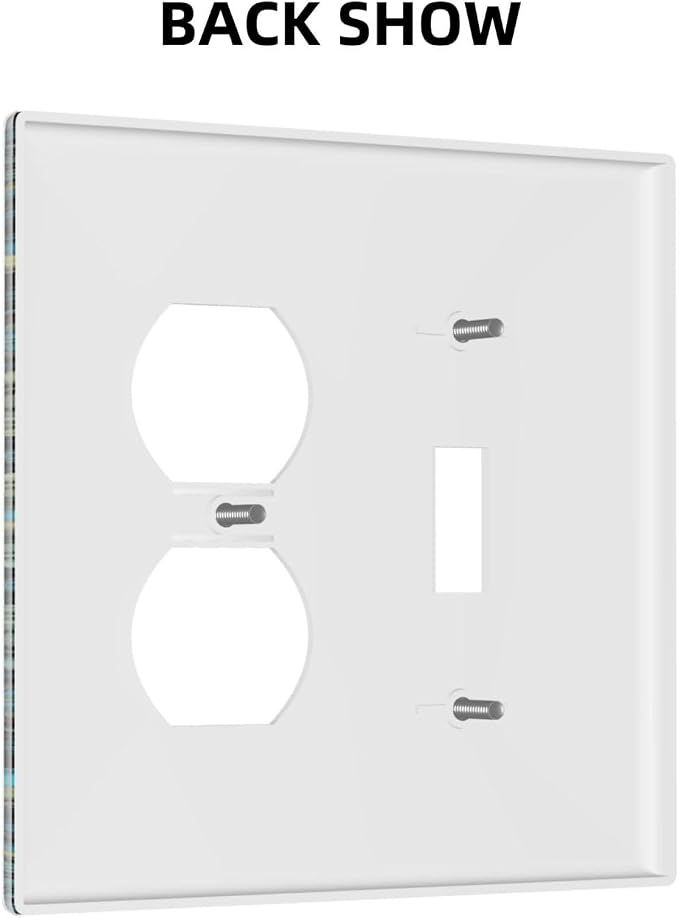 Decorative Light Switch Cover Plate Boho Fractal Mandala Bohemia 2 Gang Outlet - Image 4