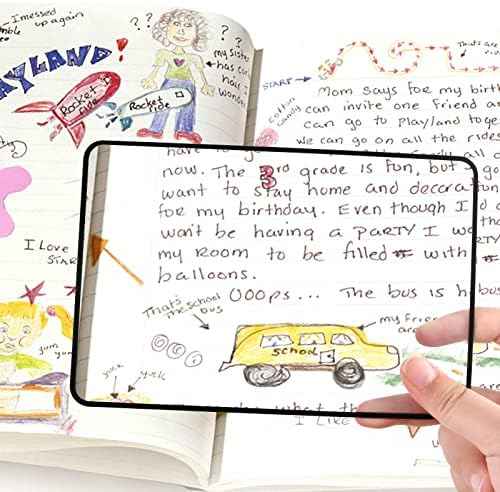 4Pcs Page Magnifying Sheet 3X Lightweight Optical Plastic Fresnel Lens Bookmark Flat Magnifier for the Elderly and People with Low Vision Reading Small Prints, Maps and Books