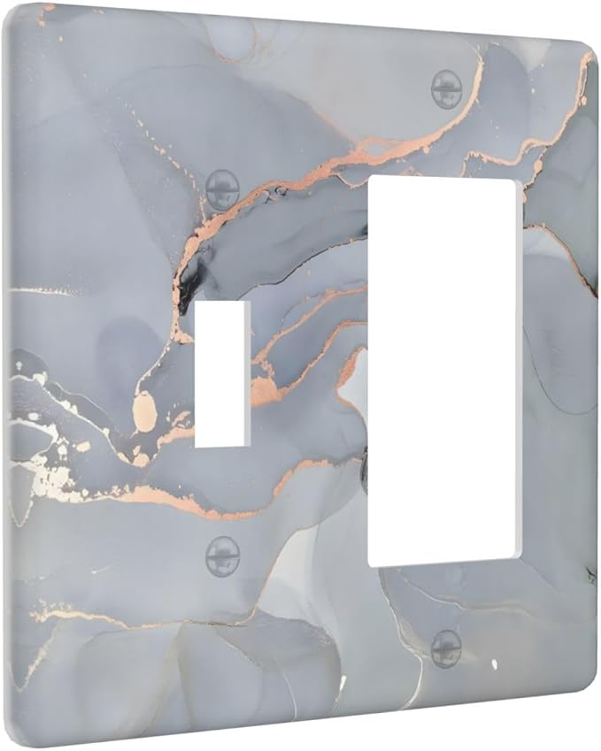 Gray And Gold Marble Abstract Luxury Print Outlet Covers 1 Toggle 1 Rocker - Image 2