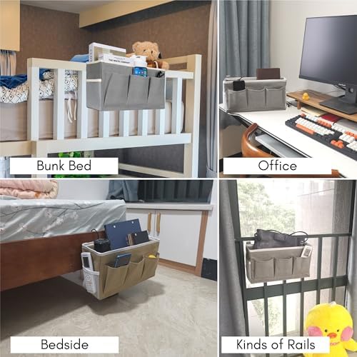 Kanrichu Bedside Caddy Hanging Storage Bag, Organizer Baskets with