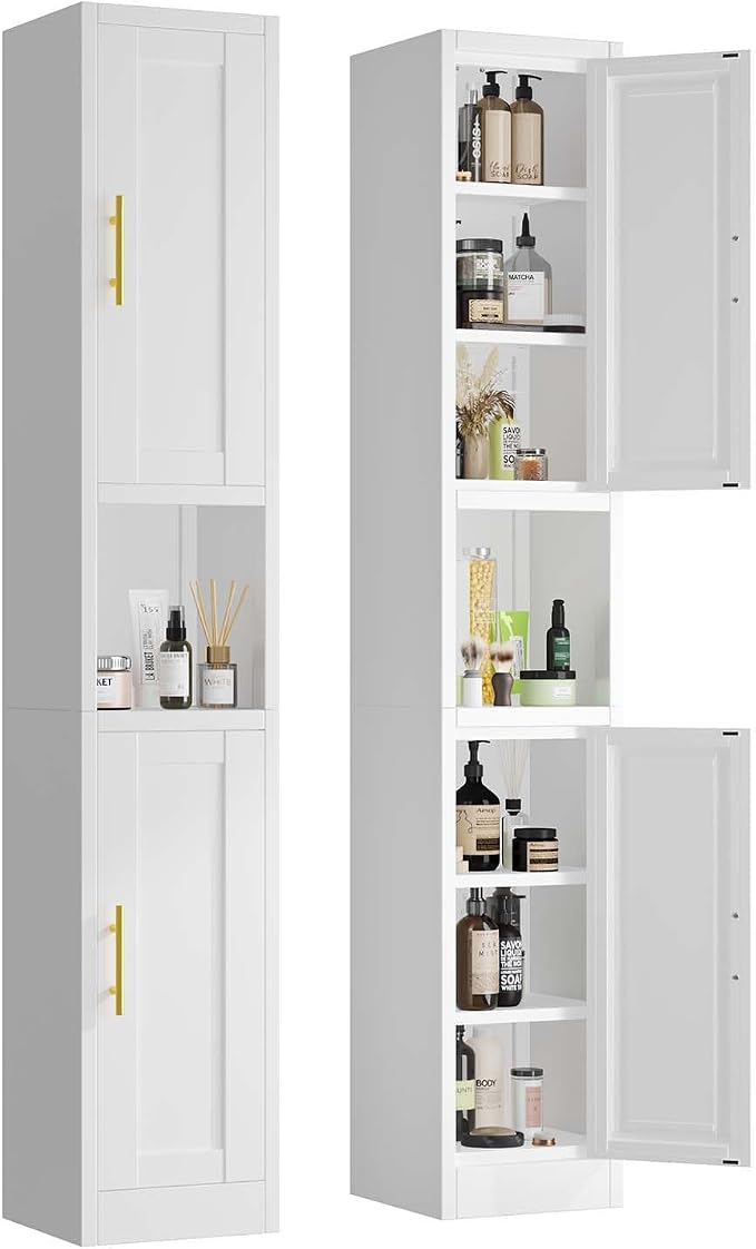 67" Tall Narrow Storage Cabinet Metal Bathroom Cabinet by pozdeg