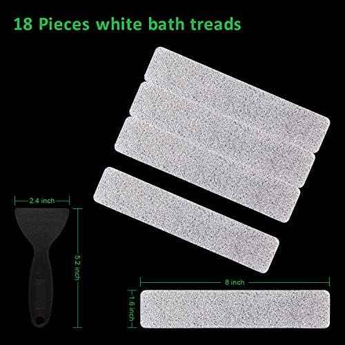 Non Slip Bathtub Strips 18 PCS Larger Adhesive Anti Slip Shower Stickers for Bath Tub,Bathroom,Stairs with Premium Scraper